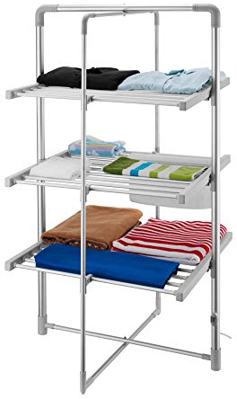 DREXON 940300 - Sèche-Linge Electrique - 300 W - 30 barres - Repliable - En Aluminium - Poids 5.4kg - Gris