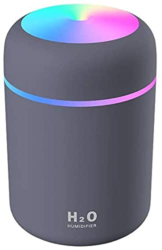Aroma Diffuser Mini Luftbefeuchter, USB Ultraschall Humidifier mit 300ml Wassertank, Automatische Abschaltung und Super leise, Bunter Cooler Nachtlichtfunktion für Auto, Büroraum, Schlafzimmer