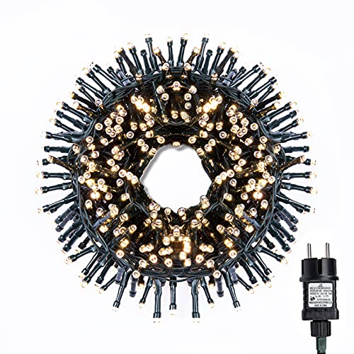Gresonic-Led-Cluster-Lichterkette-Strombetrieb Deko für Innen Außen Garten Weihnachtsbaum Hochzeit (1000LED, Warmweiss Dauerlicht)