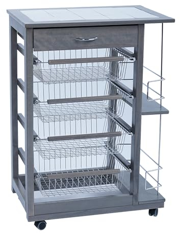 LIBEROSHOPPING.eu - LA TUA CASA IN UN CLICK Carro de Cocina LANDHELL con cajón y frutero con portabotellas