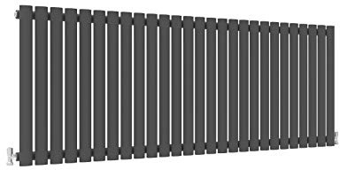 Horizontal Column Anthracite Radiator Oval Single Designer Radiator 600x1593mm Central Heating Interior Design