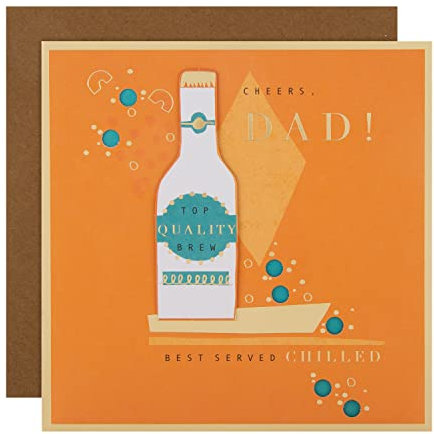 Hallmark Tarjeta de cumpleaños grande para papá, diseño clásico de botella de cerveza