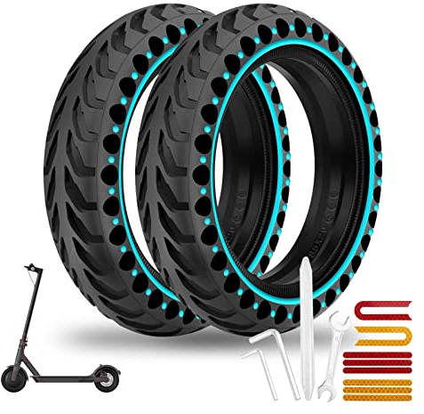 HAONAIMO E Scooter Reifen, 2 Stück Solid Reifen, 8,5 Zoll Solid Ersatzräder mit Montagewerkzeug, M365 Solid Reifen, Elektro-Scooter Vollgummi Reifen, Vollreifen für Xiaomi M365 Pro Pro2 1S Essential