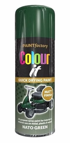 SuperGift.com Nato Green Matt All Purpose Aerosol Spray Paint 400ml Quick Drying Spray, Fast Dry and Excellent Coverage for Metal, Wood, Plastic and More by Diva Gift