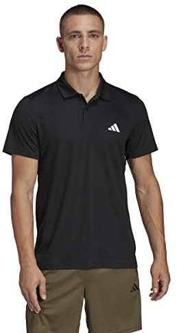 adidas Men's Train Essentials Training Polo Shirt, Black/White, L Tall