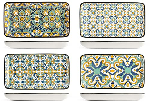 Royal Norfolk Cefalu'Pantelleria Lot de 8 assiettes en porcelaine 18 x 10 x H2 cm