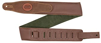 Levy's Leathers Musikinstrument Cirro Series Leder, gepolstert, 6,3 cm, Braun/Grün Gitarrengurt, Standard
