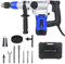 1080W Rotary Hammer Drill,Multifunctional Hammer SDS Plus Vibration Control & Safety Clutch 360°Rotating Handle Power Electric Concrete Breaker 6 Variable Speed,with Grease,Chisels and Drill Bits,Case