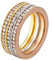 Beydodo Ringe Edelstahl Damen, Ring Personalisiert 8MM mit Zirkonia Bandring Freundschaftsringe Tricolor Ringe Hochzeit Nickelfrei Größe 57 (18.1)