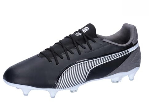 PUMA Unisex Adults King Match MXSG Soccer Shoe, PUMA Black-PUMA White-COOL Dark Gray, 40.5 EU