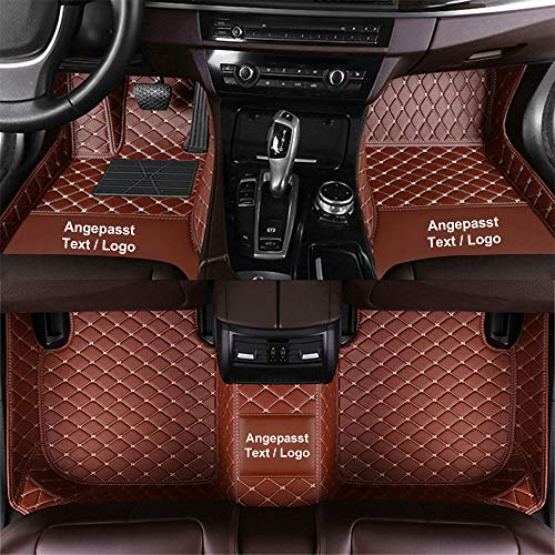 Anpassen Fußmatten für Citroen C3 C4 C5 C6 DS3 DS4 DS5 DS7 Picasso Aircross Cactus Crossback,PU-Leder Allwetter rutschfeste wasserdichte Auto Fussmatten Set (Braun)