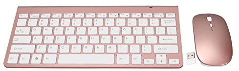 DIXII Wireless Keyboard Mouse Combo, 2.4G Wireless 78 Keys Keyboard And Mouse Set,USB Ergonomics Mute Computer Keyboard Mouse,for Home Office Game (Rose Gold) (Color : Rose Gold)
