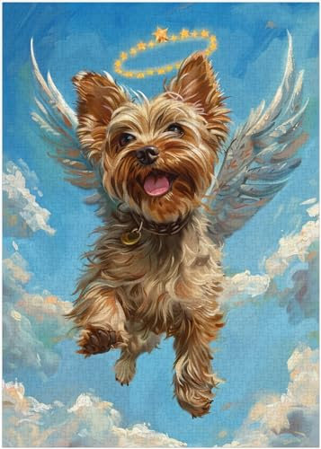 Angel Yorkshire Terrier Jigsaw Puzzle 300/500/1000 Piece - Pet Memorial to Your Beloved Yorkshire Terrier (1000pc (50×75cm))