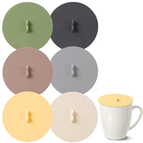 LELE LIFE Silikon-Deckel – 10 cm Silikon-Becher-Abdeckungen für Getränke, wiederverwendbare Tassen, Weingläser und Teetassen, 6 Stück