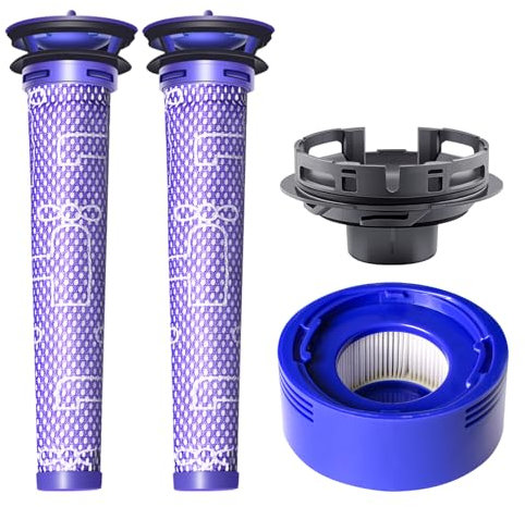 Confezione da 4 filtri di ricambio per aspirapolvere e coperchio posteriore del motore, compatibili con aspirapolvere Dyson V7, V8 Animal, SV10, 2 pre-filtri, 1 post-filtro, 1 coperchio posteriore del