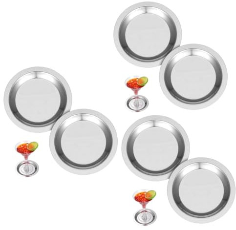 Cabilock 6 Pièces Tapis De Vin en Acier Inoxydable Pad De Vin Ménager Dessous De Verre pour Boissons Froides Soucoupes De Bouteille De Vin Coussin De Bouteille De Vin sous-bocks