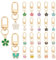 PH PandaHall 20PCS Porte-Clés Fleur Papillon 20 Styles Porte-Clés Alliage Émail Porte-Clés Mignon Mini Porte-Clés Breloques Fleur avec Fermoirs Pivotants pour Femmes Sac à Main Sac à Main Décorations