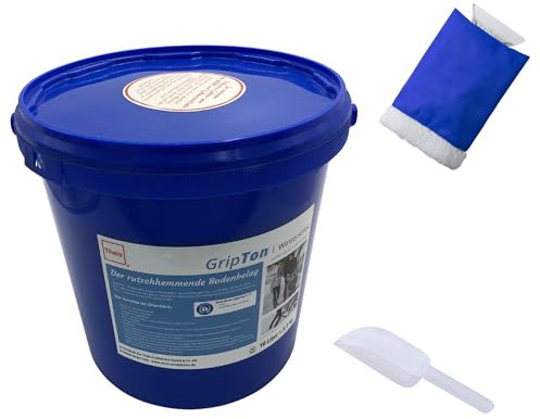 Winterstreu-Bundle-Set - Natürliches, Salzfreies Streugut für Gehwege und Straßen, Umweltfreundlich und Wiederverwendbar, mit Blauem Engel ausgezeichnet, mit Eiskratzer und Streu-Schaufel (5 Liter)