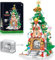 YESHIN Weihnachtsbaum Bausteine Modell, Weihnachten Spieluhr Klemmbausteine Bausatz Set als Geschenk/Spielzeug/Sammlerstücke