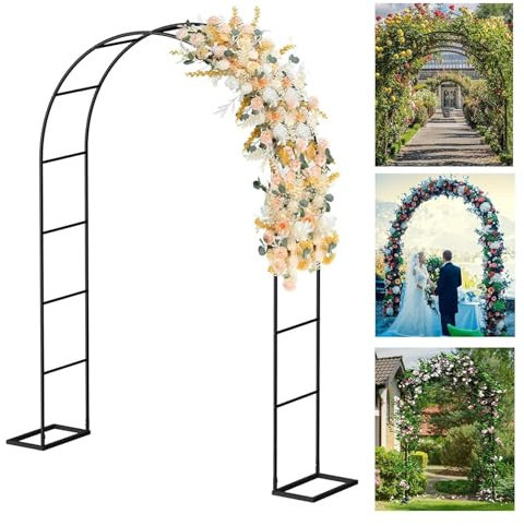 Schwer Rosenbogen Verzinkt Gartenbogen, Stabil Metall Torbogen für Rosen Und Kletterpflanzen Zur Unterstützung Pflanzen Rosengestell Torbogen-Gartendekoration(1.4 * 2.3 m/4.6 * 7.5 ft)