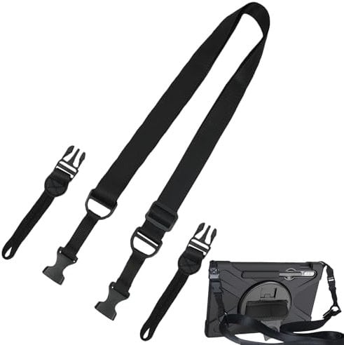 Adjustable Detachable Shoulder Strap Universal Replacement Carrying Strap for Tablet Case Non-Slip Neck Belt Camera Strap for iPad Case and Samsung Tab Case (Black)