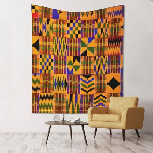 BREAUX Wandteppich mit afrikanischem Ethno-Muster, leichter multifunktionaler Wandstoff für jeden Raum oder jede Jahreszeit