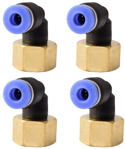 4 pezzi 4mmx1/4” PT Raccordi pneumatici a gomito 90° push-in con filettatura femmina Raccordi pneumatici a sgancio rapido per tubi push-in connessione aria compressa push-in