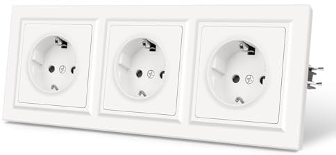 CNBINGO 3 Fach Steckdose Unterputz Weiß Schuko Steckdosen Wandsteckdose Doppel Steckdose