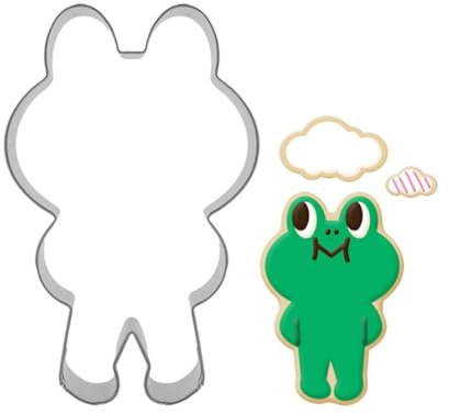 Hrlace Ausstechformen Tiere Keksausstecher zum Backen Waldtiere Plätzchen Ausstecher Edelstahl Plätzchenausstecher für Kinder Geburtstag Party DIY Kuchen Fondant Tortendeko Frosch Körper