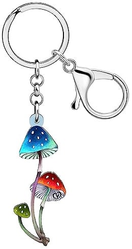 BAMAY Fun Champignon Cadeaux Porte-clé Champignon en Acrylique Porte-clé Plante Alimentation Porte-monnaie Charms Sac à dos Accessoires pour Femmes Filles Enfants