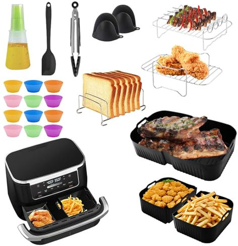 Airfryer Accessories for Ninja Foodi Flexdrawer AF500EU 10.4 L, 1 x 10.4 L and 2 x 5.2L Silicone Mould for Ninja Hot Air Fryer af500de Accessories, Other Accessories Included