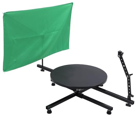Qukaim 360 Grad Spinner Panorama-Drehbare Aufnahmeplattform, Faltbarer Einstellbarer Winkel für Produktfotografie, kommerzielles Video, 360-Grad-Kamera-Drehteller
