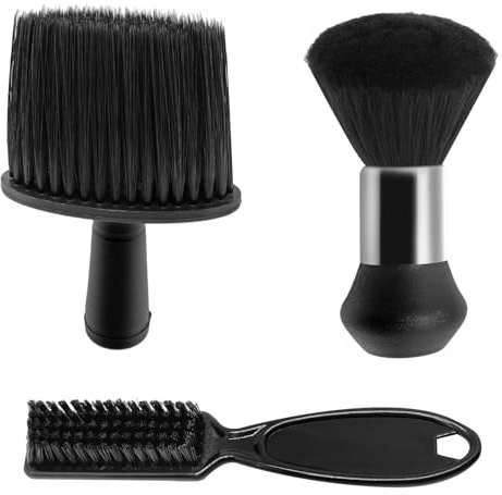 Lot de 3 Brosses de Coiffeur Professionnelles,Brosse Barber | Balai à Cou,Brosse à Barbe Douce Accessoires Salon pour Barbier,Nettoyage Cheveux Homme et Cou