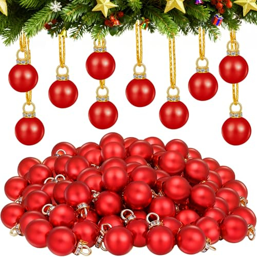 ChromLives Weihnachtskugeln Kunststoff Christbaumkugeln Rot 16mm Mini 66 Stück Weihnachtsbaumkugeln Hängende Ornamente Bruchsicher Christbaumschmuck für Weihnachten Urlaub Hochzeit Party Dekoration