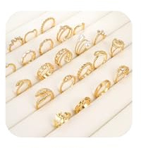 FOSLXIN Frauen Gold Ringe Ring Set Gold Damen | Knuckle Rings Set Boho Ringe Stapelbare Fingerringe Stapelringe Damen
