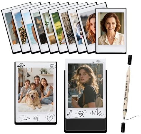 Yuaerbuo 12PCS Magnetic Photo Frames for Fridge, 2 x 3 Inch Photo Magnets for Fridge, Personalised Refrigerator Magnet Suitable for Fujifilm Instax Mini and Polaroid
