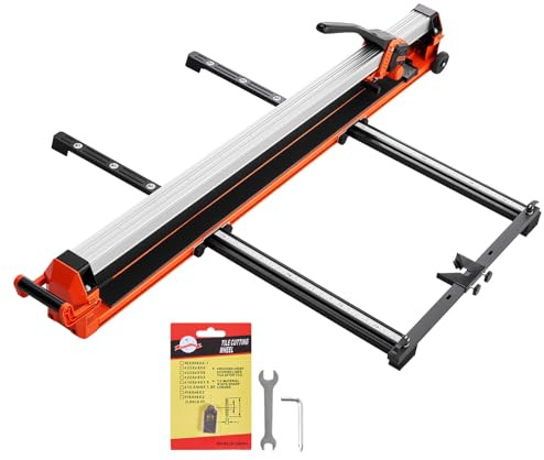 VEVOR Coupe Carreaux Manuel 1200 mm Coupe Carrelage Grand Format pour Céramique, avec Rail Alu Rigide, Tête Coulissante Améliorée, Molette Carbure de Tungstène, Guide d'Alignement Précis, à Roulettes