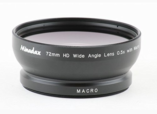 Minadax 0.5X Weitwinkel Vorsatz mit Makrolinse kompatibel mit Sony HDR-AX2000, HDR-FX1, HDR-FX1000, HXR-NX5, HVR-Z1, HVR-Z5, HVR-Z7, HVR-S270