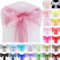 Time to Sparkle 100pcs 22x280cm Persian Pink Organza Sashes Wider Sash Fuller Bows Chair Cover Bows Sash for Wedding Party Birthday Decoration