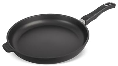Original Gundel GUSS-BRATPFANNE flach, Ø 28 cm, Höhe 4,5 cm, BIOTAN-Oberfläche, PFOA-frei, Akku-Therm Boden - abnehmbarer Designer-Stiel