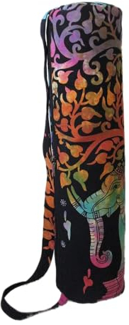 Indian Craft Castle Hippie Elefant Yogamatte Tragetasche mit Schultergurt Yogamatte Tasche Turnbeutel Strandtasche (Multi Elefant Baum)