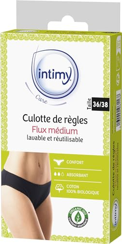 INTIMY CARE - Culotte de règles taille 36-38 – Flux MEDIUM - Tissu en contact avec la peau composé à 95% de coton biologique – Confort Quotidien et Liberté de Mouvement - Lavable et réutilisable