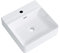 Sogood Lavabo à Poser Blanc Vasque Suspendu en Céramique Lave Mains Carrée de Qualité pour Salle de Bain 42x42x12cm Meissen201-420