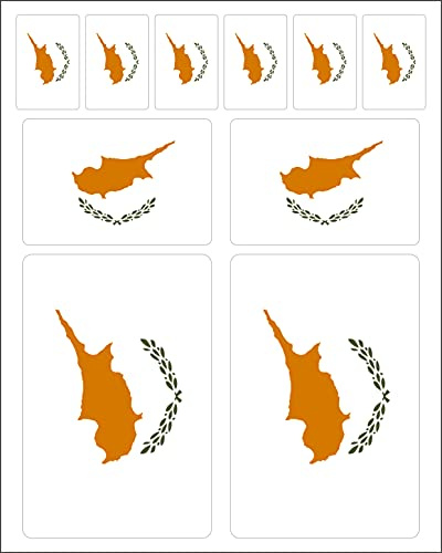 Generisch 10 Stück Flaggen Aufkleber Zypern Set | Sticker Cyprus Autoaufkleber