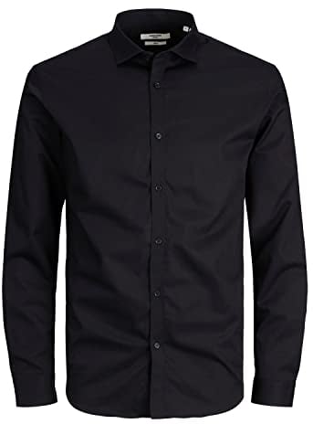 JACK & JONES Jprblacardiff Shirt L/S Noos Manches Longues, Noir, S Homme