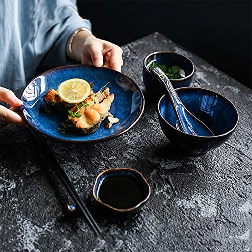 Brigtviee Tafelservice Porzellan, Kombiservice Modern, 20-teilig Geschirrservice für 4 Personen, Geschirrset mit Teller, Schüsseln, Tassen, Löffel und Untertassen, Mikrowellen Und Spülmaschinenfest