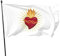 Bandera de corazón sagrado de 3 x 5 pies para decoración de jardín al aire libre, hogar, casa, resistente a la decoloración
