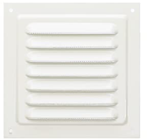 Rejilla de ventilación metálica (12,5 x 12,5 cm, color blanco)