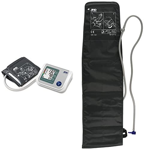 A&D Medical UA-767S-W blood pressure with wide range cuff and AFib screening and Large cuff Arm Circumference Cuff 31 to 45cm