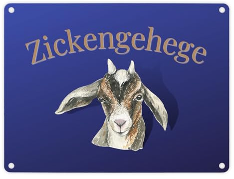 Zickengehege Metallschild in 15x20 cm für deine Tochter in blau ein Schild für richtige Zicken Zicke Ziege Blechschild zickig lustig